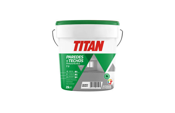 Acrylfarbe Für Wand- Und Deckendekoration T-3 Matt Weiß 15l Titan 123000315