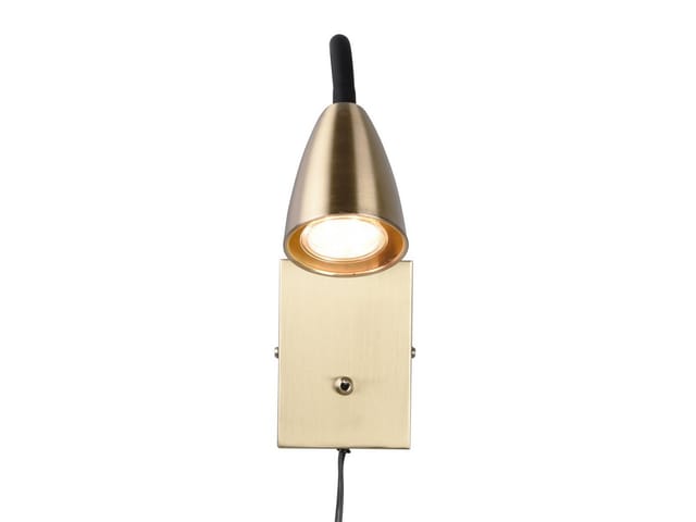 TRIO Leuchten LED Leselampe mit Schalter und Stecker, Höhe 23,5cm, Dimmfunktion, LED wechselbar, Warmweiß, innen Wand-Leuchte mit Kabel, Nachttischlampe & Bett-Lampe zum Lesen