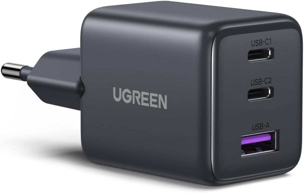 Ugreen Nexode X515 Gan-ladegerät 30w 2xusb-c 1xusb-a Schnellladefunktion Pd
