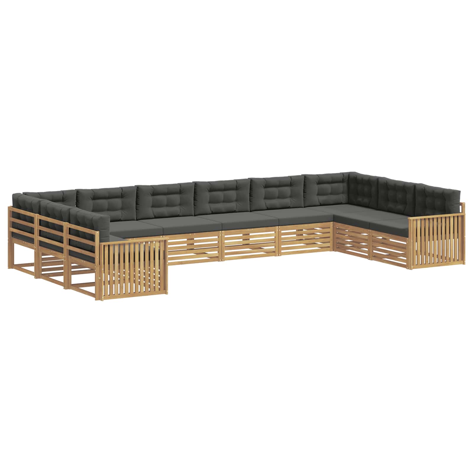 Sofagarnituren 10 Stk. Weiß Und Anthrazit Polyester Vidaxl