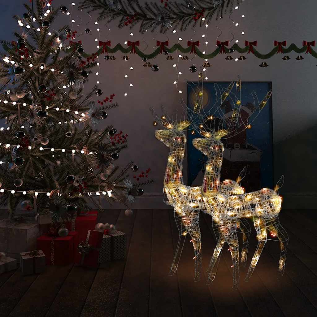 Rentier Weihnachtsdekoration Acryl 2 Stk. 120 Cm Mehrfarbig