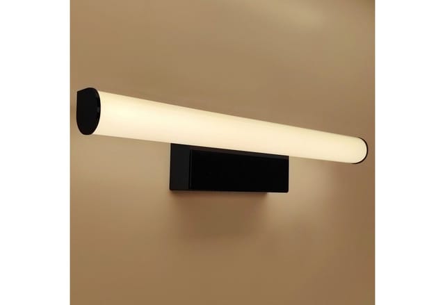 kalb LED Spiegelleuchte Kalb LED Spiegelleuchte 300mm Rund 230V Schwarz Modern Energiesparend, Warmweiß, warmweiß