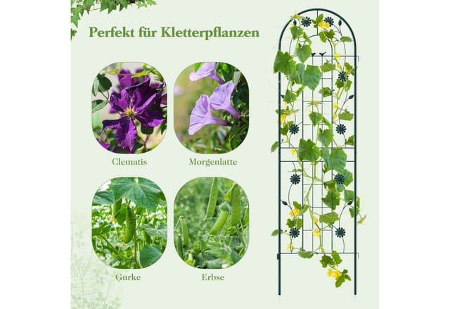KOMFOTTEU Gartenzaun Sichtschutz Ranknetz, (4-St), aus Metall, Rankhilfe 180/220cm hoch