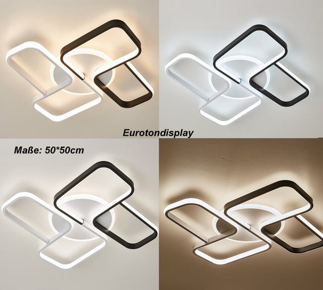 Eurohandisplay LED Deckenleuchte LED Deckenleuchte Deckenlampe Fernbedienung Farbton steuerbar dimmbar, LED fest integriert, Warm- bis Kaltweiß, Mit Fernbedienung Lichtfarbe und Helligkeit einstellbar