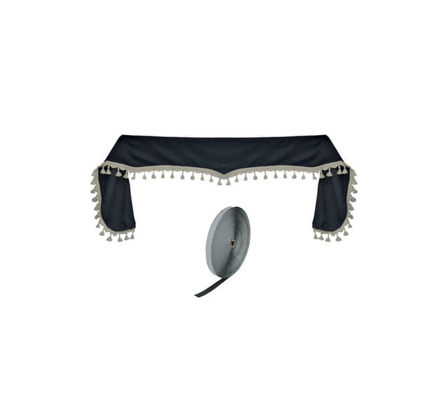 Gardinen by Justyna Scheibengardine Lkw Sonnenschutz Schwarz (1 St), Klettband, Lichtschutz, Truckvorhang,Sichtschutz,Lkw Gardine