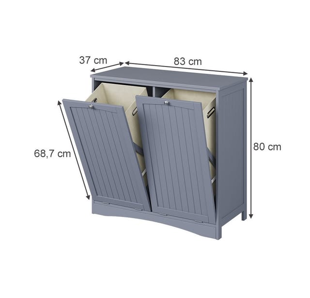 Vicco Wäscheschrank Bianco, Grau, 83 x 80 cm mit 2 Wäschekörben (1-St)