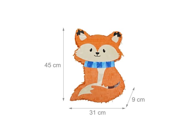 relaxdays Pinata Set Fuchs mit Stab und Maske