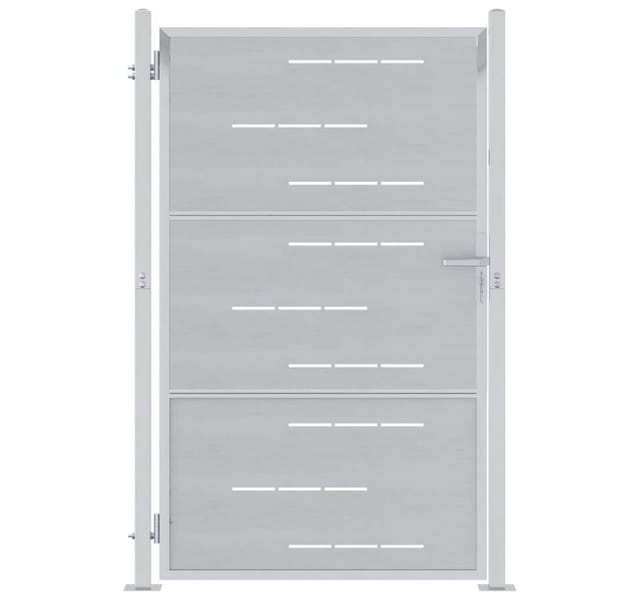 vidaXL Gartentor Gartentor mit Schloss Silber 85 x 120 cm Edelstahl