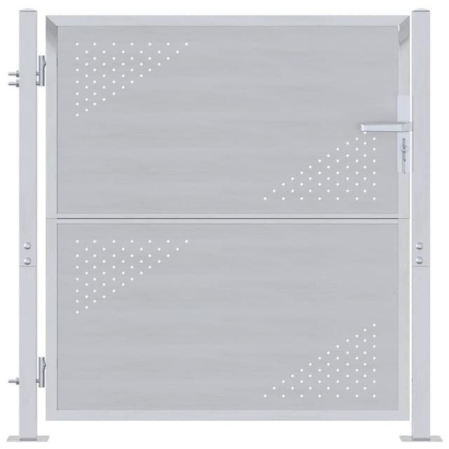 vidaXL Gartentor Gartentor mit Schloss Silber 85 x 97 cm Edelstahl