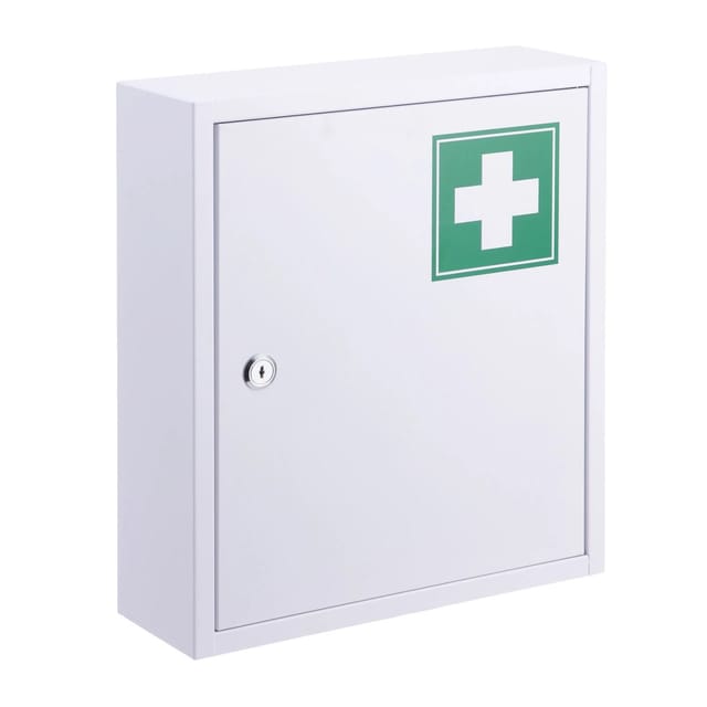 relaxdays Medizinschrank Abschließbarer Medizinschrank mit Kreuz grün