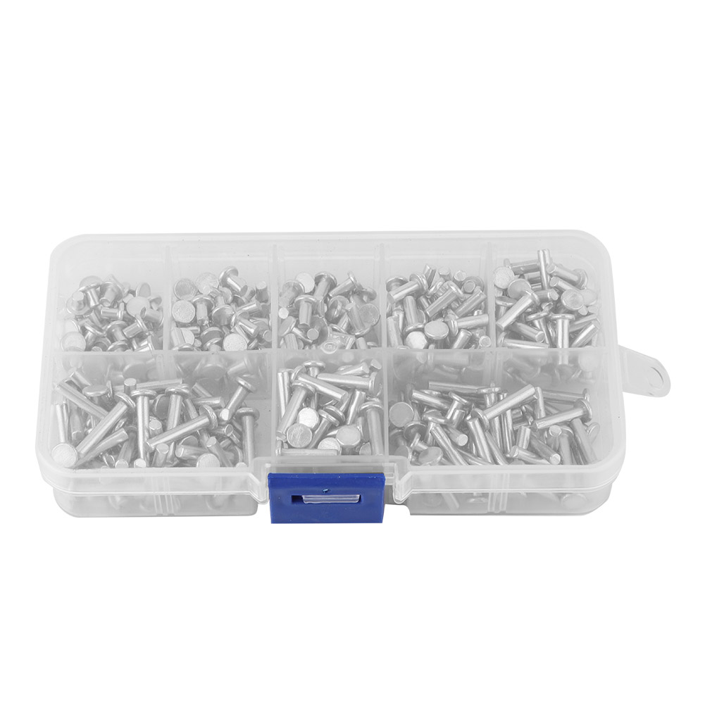 400 Stück M3-flachkopf-aluminiumnieten, 4–16 Mm Lang, Vollnieten Für Metallmontage