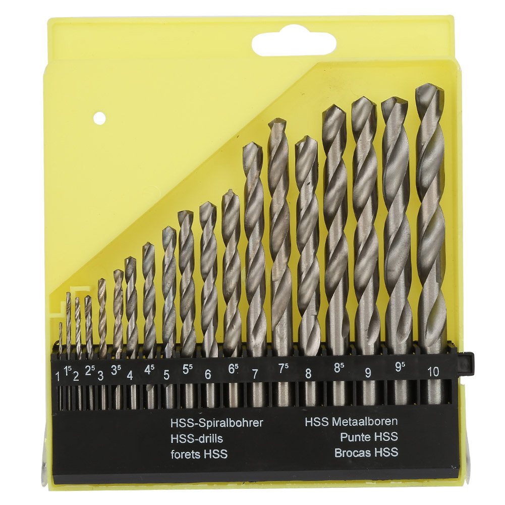 Set Mit 19 Hss-zylinderbohrern (1–10 Mm) Inklusive Aufbewahrungskoffer
