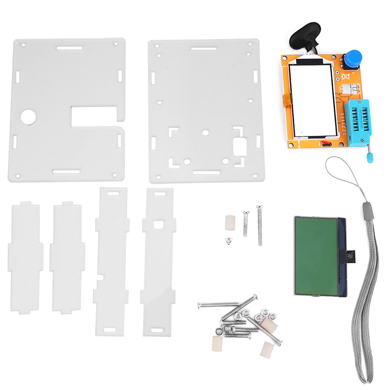 Esr-tester-multimeter-set Für Transistoren, Widerstände Und Kondensatoren (mega328) Mit Transparentem Gehäuse