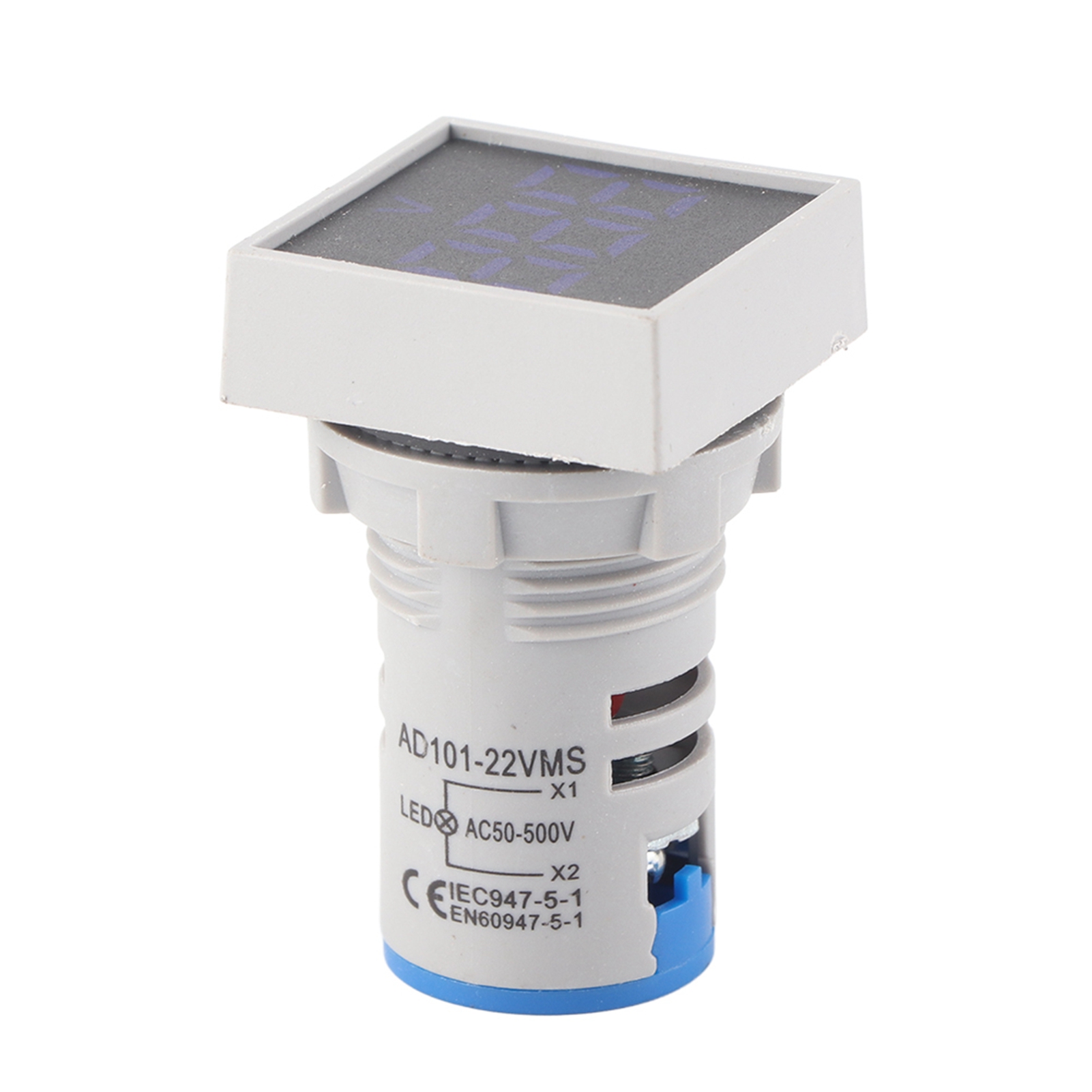 Mini-digital-led-voltmeter Ac 50-500v Mit Digitalanzeige Und Quadratischem Lichtsignal (blau)
