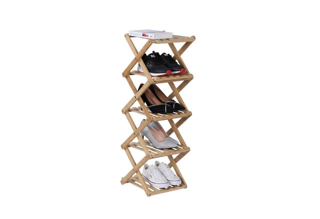 relaxdays Schuhregal Faltbares Schuhregal aus Bambus, 5