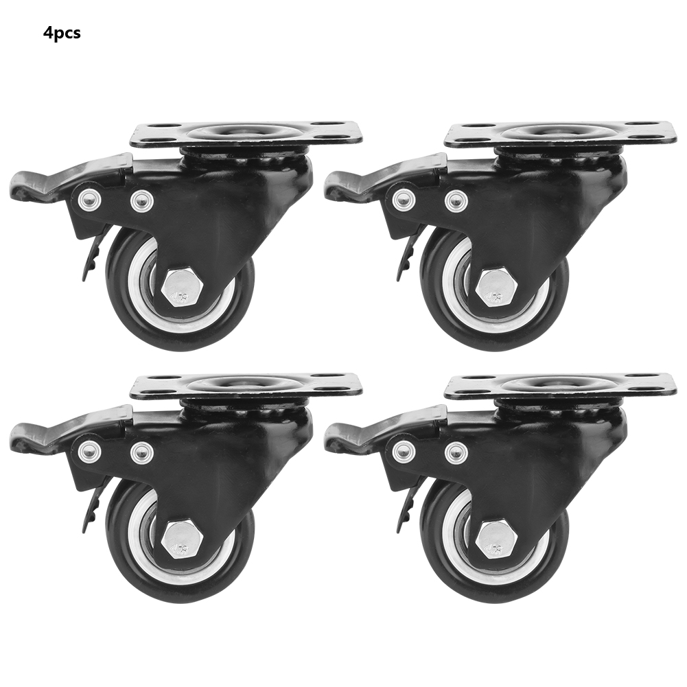 X 1,5-zoll-lenkrollen Mit Bremsen Für Möbel (montageplatte) – 360°