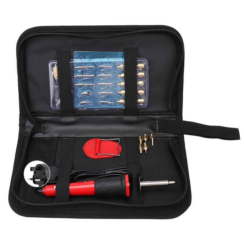 30-watt-brennstift Mit 37 Spitzen, Elektrischer Lötkolben Für Holz, Brennwerkzeug-set (uk-stecker 220 V)