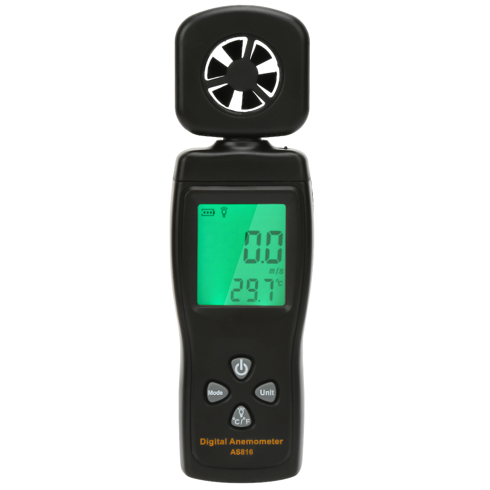 Mini As816 Digitales Anemometer – Messungen: Windgeschwindigkeit 0,3–30 M/s, Temperatur Und Luftstrom