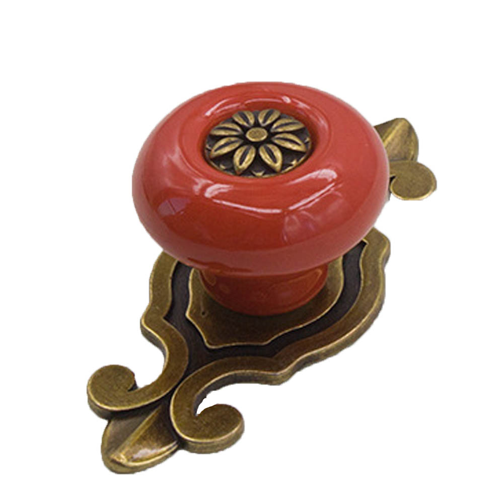 Vintage Keramik-schubladengriff Für Möbel, Schranktürgriff (rotbronze)
