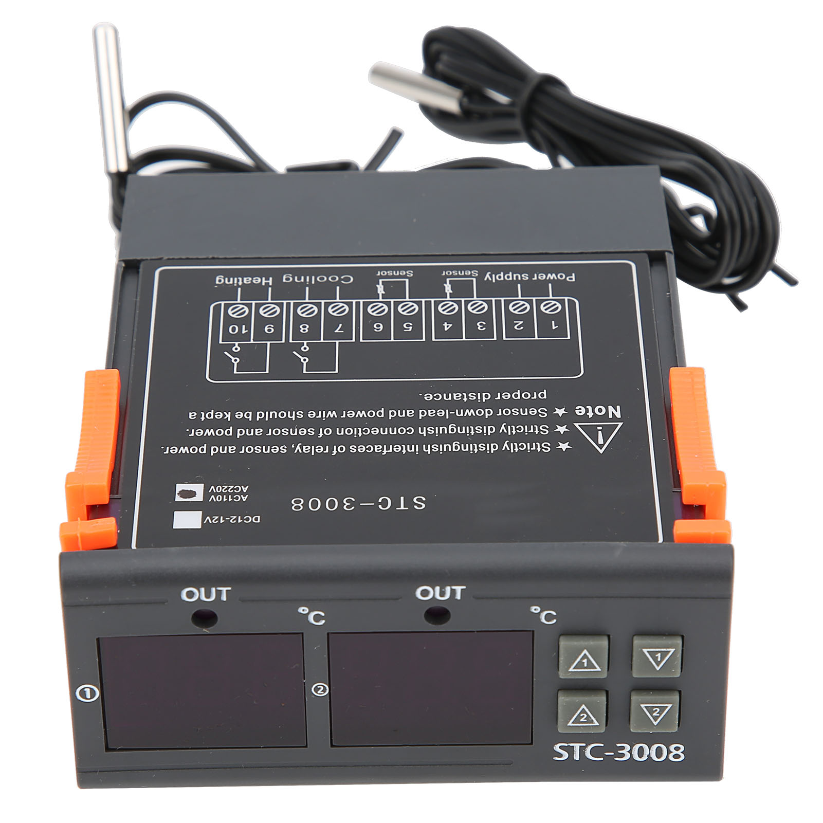 Stc-3008 Dual-display-temperaturregler Mit Zwei Ntc-sensoren (110-220 Vac)