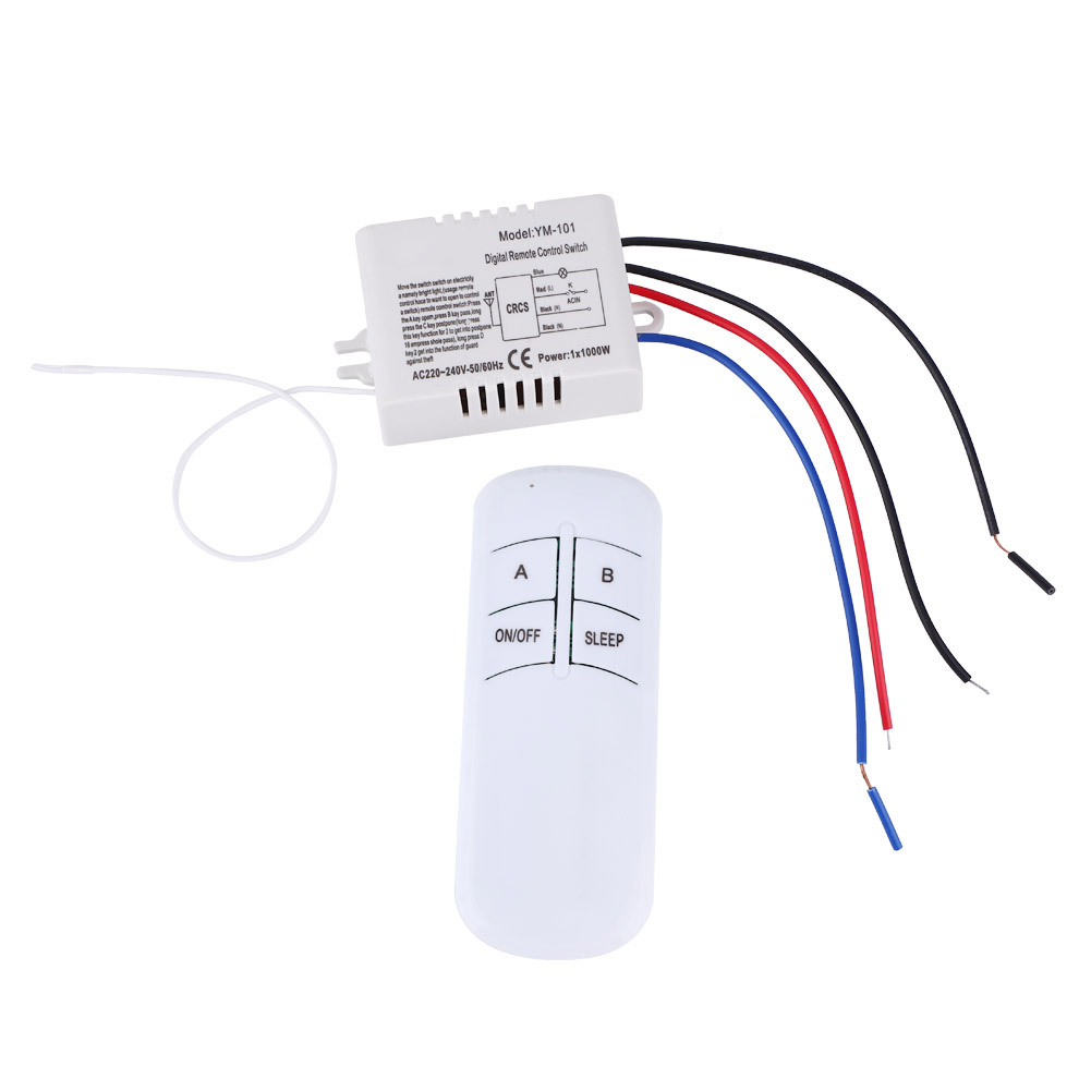 Kabelloser Wandschalter Mit Fernbedienung, Empfänger Und Sender, 220 V