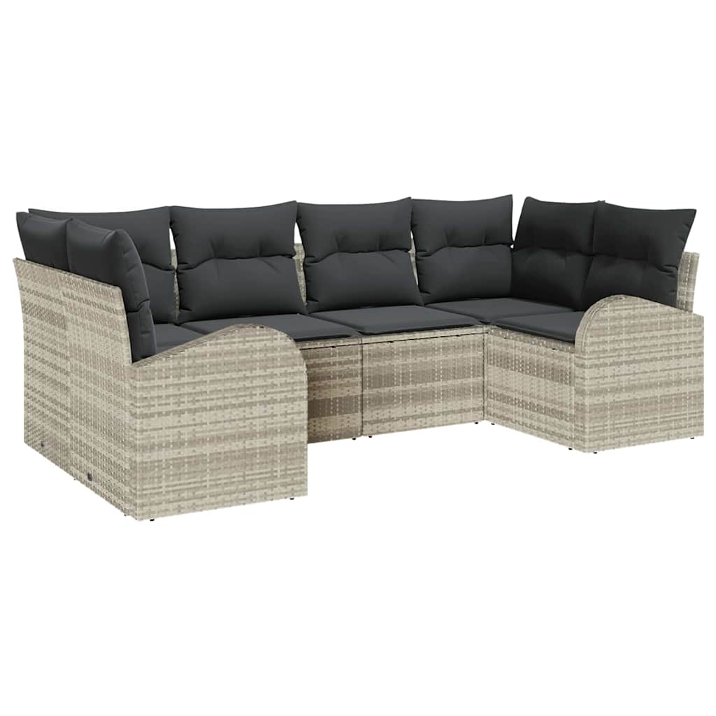 Maison Exclusive - Gartensofa-set 6 Stk. 6-sitzer Hellgrau
