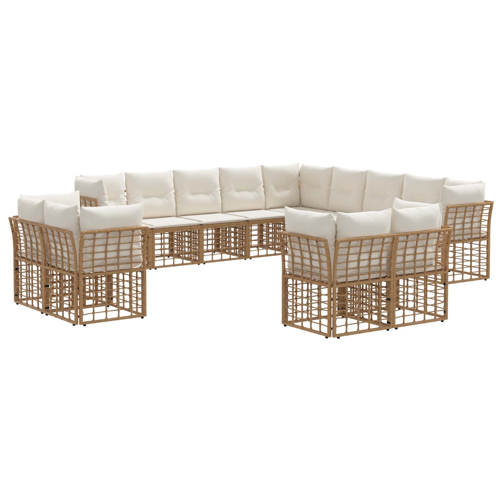 Maison Exclusive - Outdoor-sofagarnitur 13-sitzer Natur Und Creme
