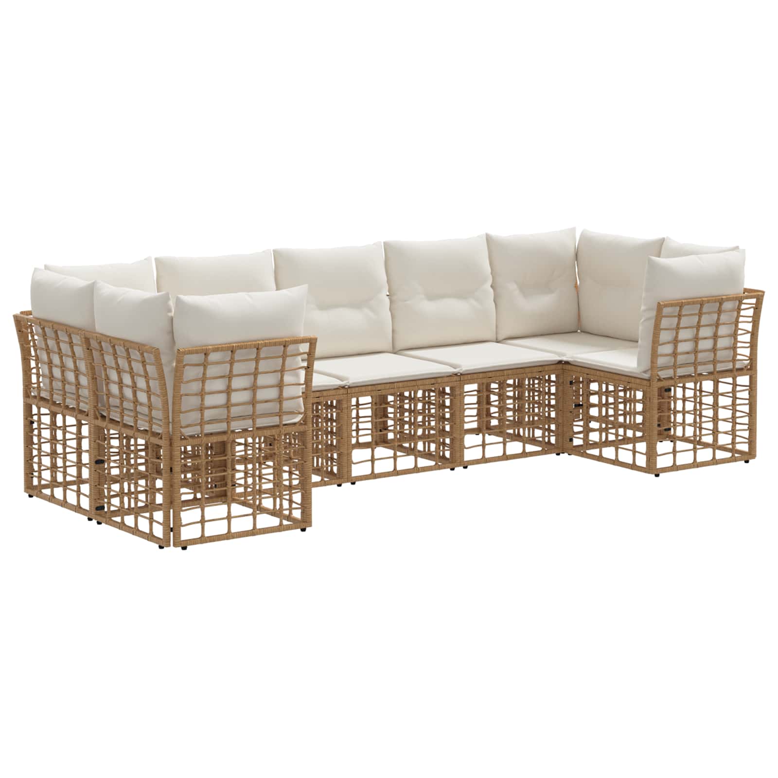 Maison Exclusive - Outdoor-sofagarnitur 7 Stk. 7-sitzer Natur Und