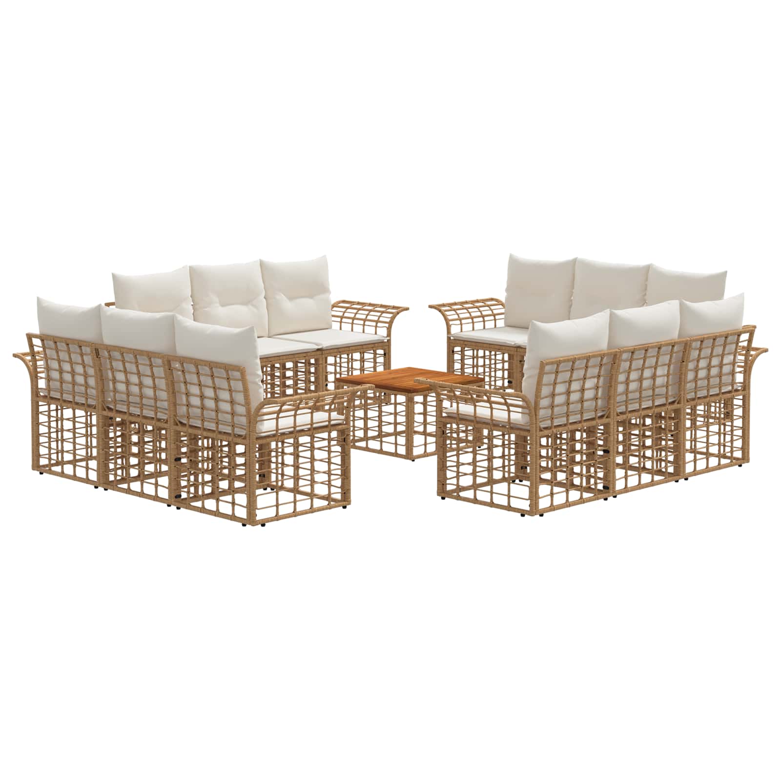 Maison Exclusive - Outdoor-sofagarnitur 13 Stk. 12-sitzer Natur U