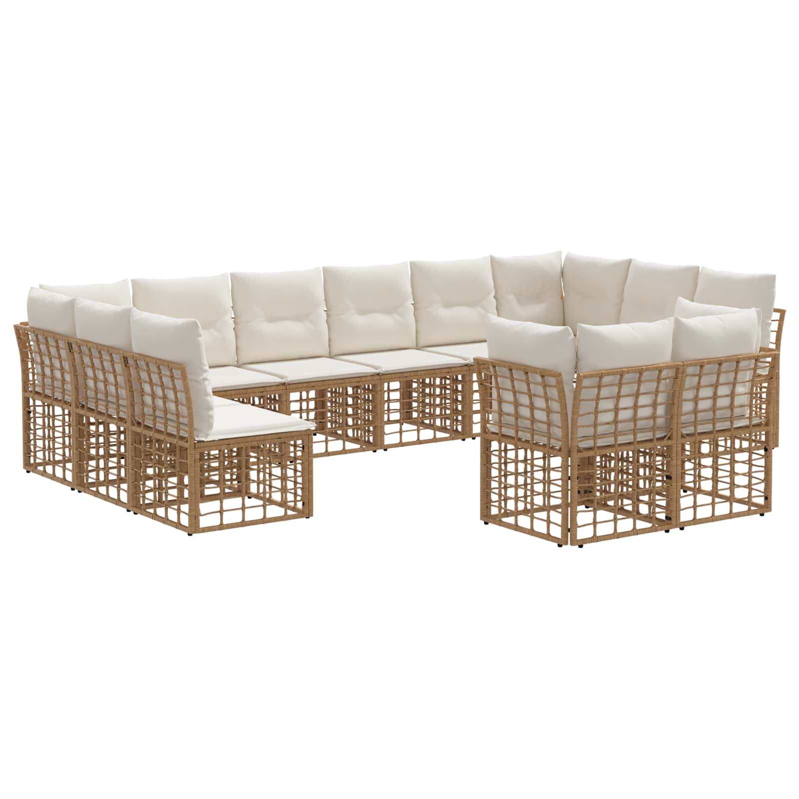 Maison Exclusive - Outdoor-sofagarnitur 12-sitzer Natur Und Creme