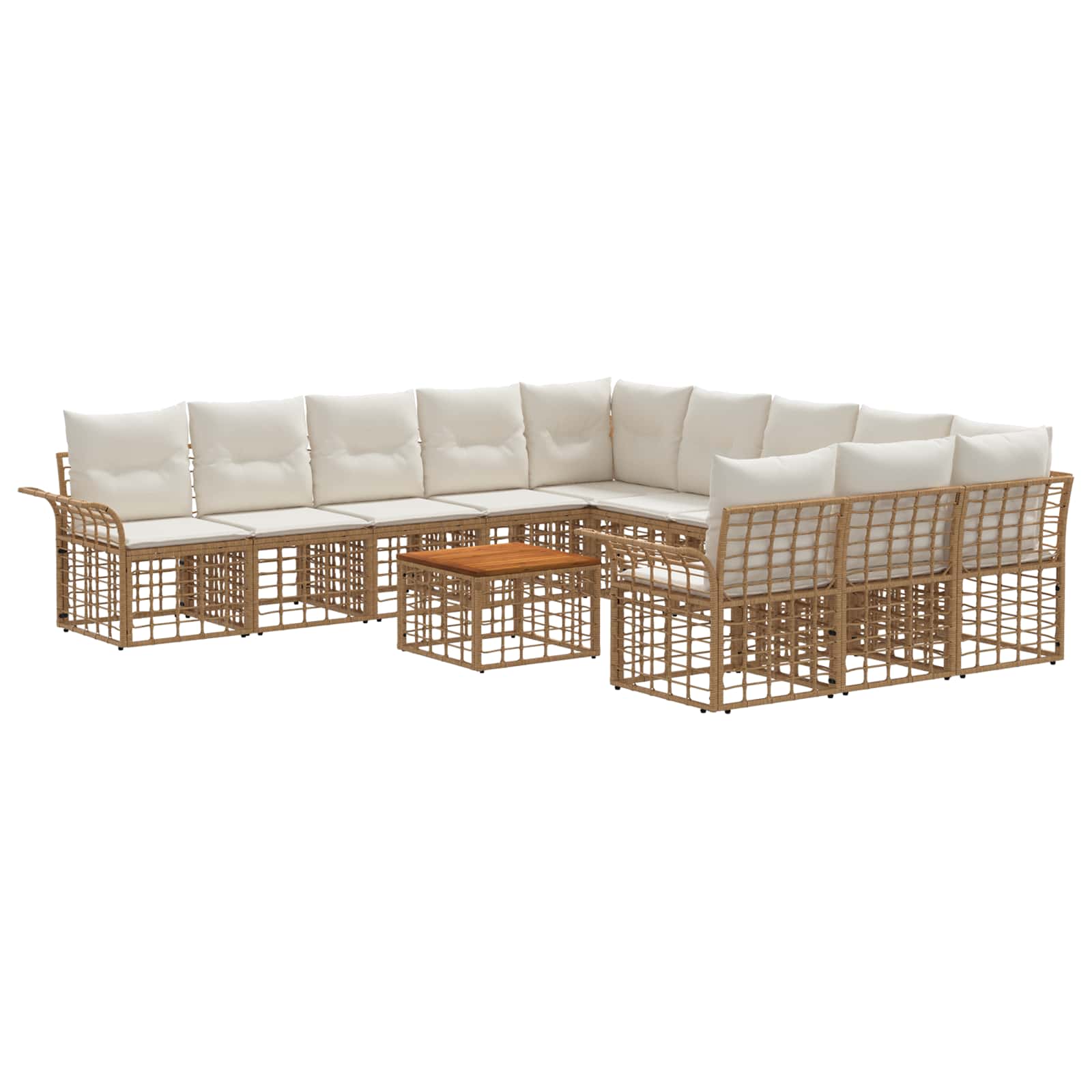 Maison Exclusive - Outdoor-sofagarnitur 12 Stk. 11-sitzer Natur U