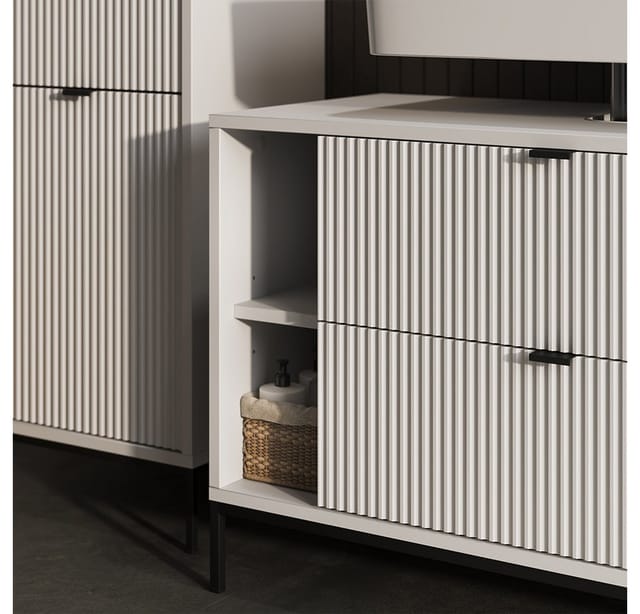 Vicco Waschbeckenunterschrank Eliza, Weiß, 100 x 63 cm mit 2 ausziehbaren Schubladen (1-St)