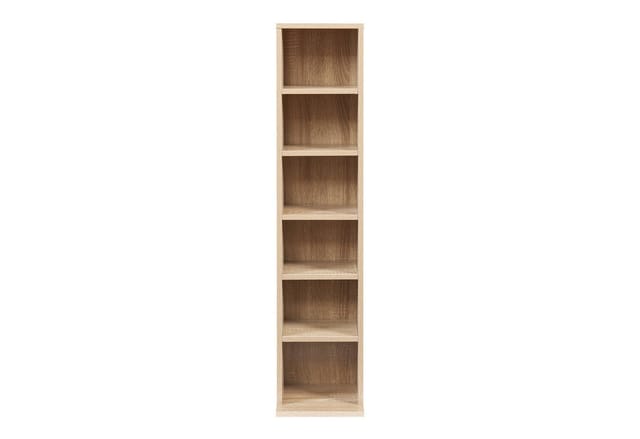en.casa CD-Regal, »Tynset« 90x20x20 cm Standregal mit 6 Fächern Sonoma-Eichenoptik