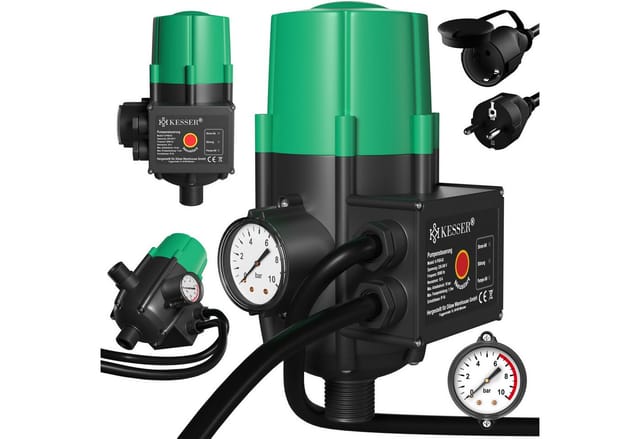 KESSER Wasserpumpe, Pumpensteuerung mit Baranzeige mit Kabel 10 bar Druckwächter