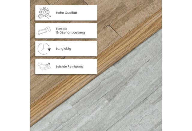 Dalsys Übergangsprofil Anpassungsprofil aus Aluminium (90 cm x 30 mm, Eiche, 1-St), Zum Schrauben, inkl. Befestigungsmaterial