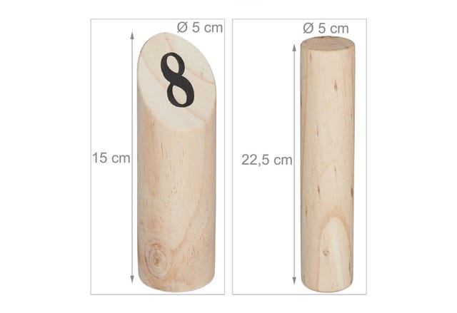 relaxdays Spiel Kubb mit Transportbox