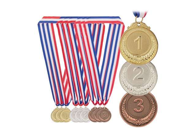 relaxdays Dekoobjekt 12er Set Medaille für Kinder
