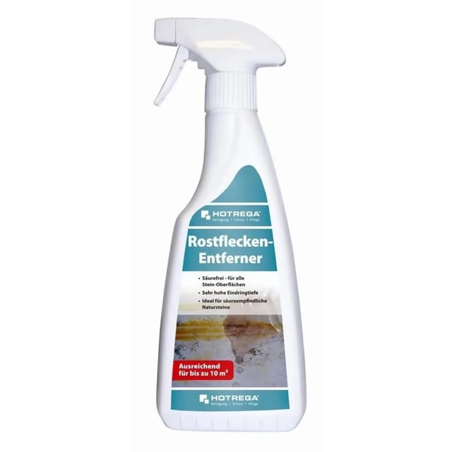 HOTREGA® Rostflecken Entferner Flugrost Profi Reiniger Stein Beton Garten 500ml Rostentferner