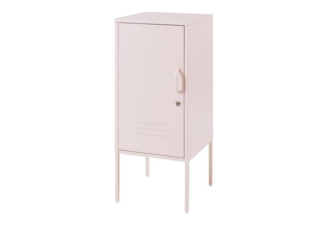 en.casa Nachtschrank »Hausjärvi« mit abschließbarer Tür 82 x 35 x 35 cm Stahl Rosa