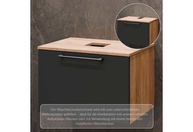 Planetmöbel Badmöbel-Set Astra, (Waschbeckenunterschrank, 1-St., Badezimmerschrank), Waschtischunterschrank 60 cm