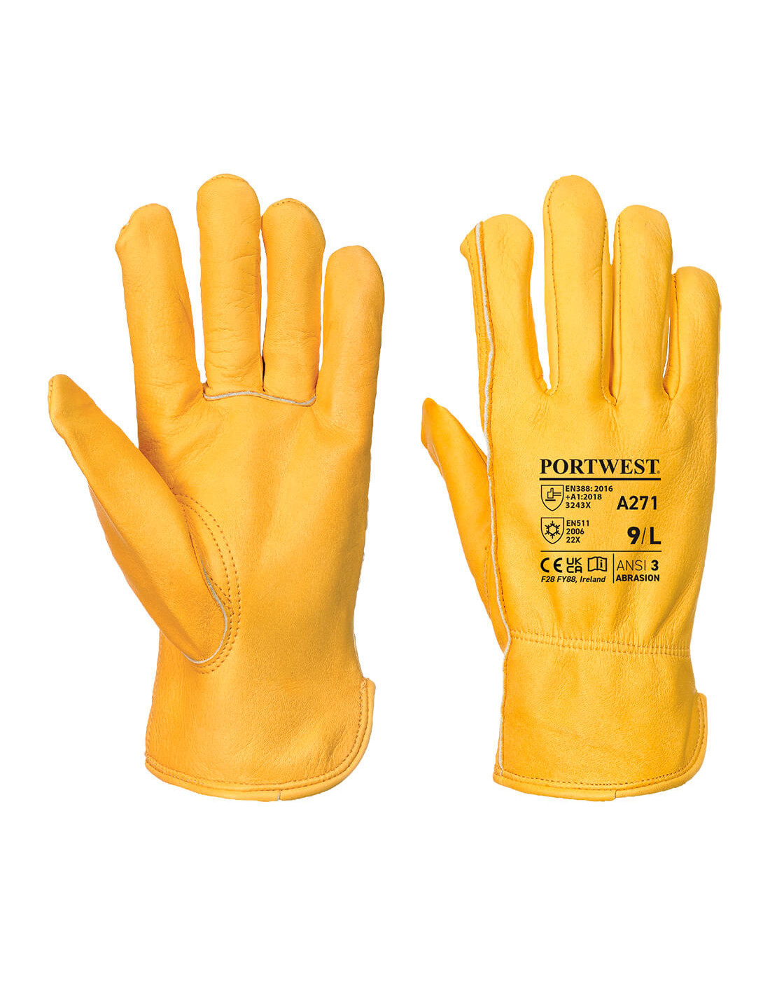 Gant Driver Leder Gefüttert Farbe: Bronze Größe L - Portwest