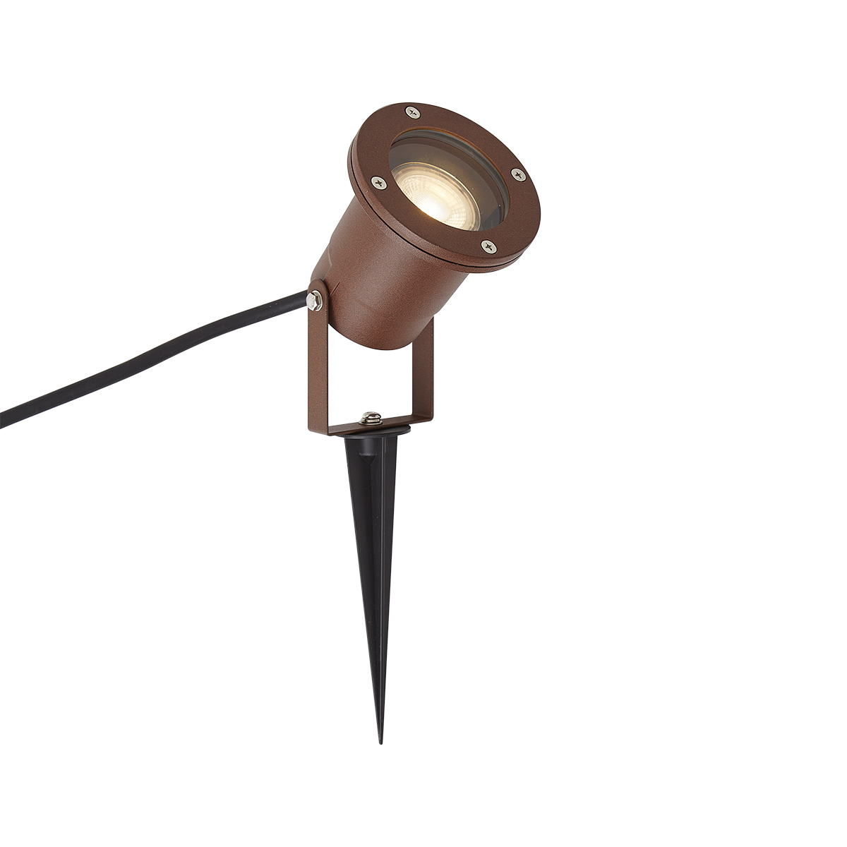 Qazqa Moderner Gartenstrahler Rostbraun Inkl. Kabel Und Stecker
