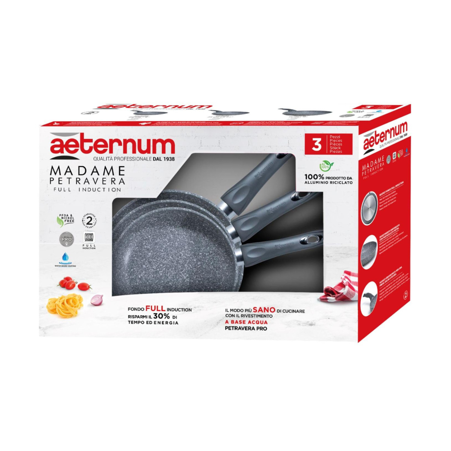 Aeternum Madame Petravera 3.0 Drei-pfannen-set 20/24/28 Cm Aluminium Full-induction Antihaft
