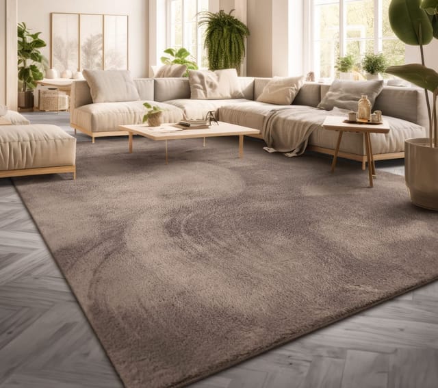 TT Home Teppich Diele, Esszimmer, Flur, Schlafzimmer, Wohnzimmer, Rechteckig, Höhe: 14 mm, Wohnzimmer Kurzflor Einfarbig Modernes Design Waschbar