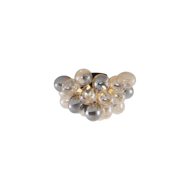 Qazqa Deckenleuchte Uvas, ohne Leuchtmittel, G9, Schwarz, Design, Glas, 6-flammig