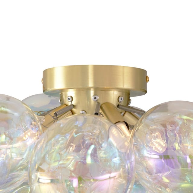 Qazqa Deckenleuchte Uvas, ohne Leuchtmittel, G9, Messing, Design, Glas, 4-flammig
