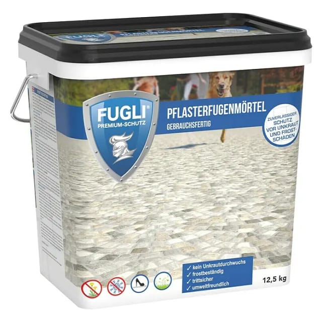 FUGLI® Fugenmörtel Pflasterfugenmörtel, 12,5 kg, Verfugung von Pflaster-, Platten- und Klinkerflächen