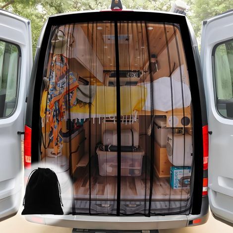 165 X 165 Cm, Magnetisches Moustiquaire Für Van Moustiquaire Universelles Magnetisches Zentrum Für Campingwagen, Seitliche Tür/koffer