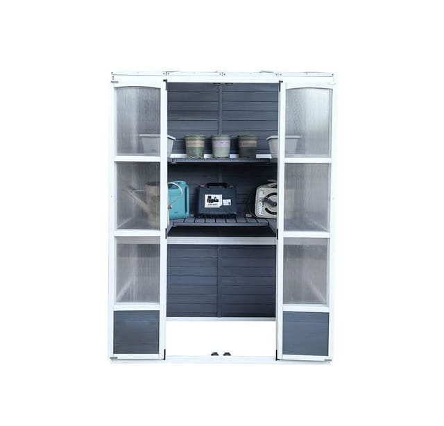 HOME DELUXE Anlehngewächshaus YANA GREEN, BxTxH: 74 x 74 x 198 cm, Transparente Hohlkammerstegplatten – idealer Lichtdurchlass