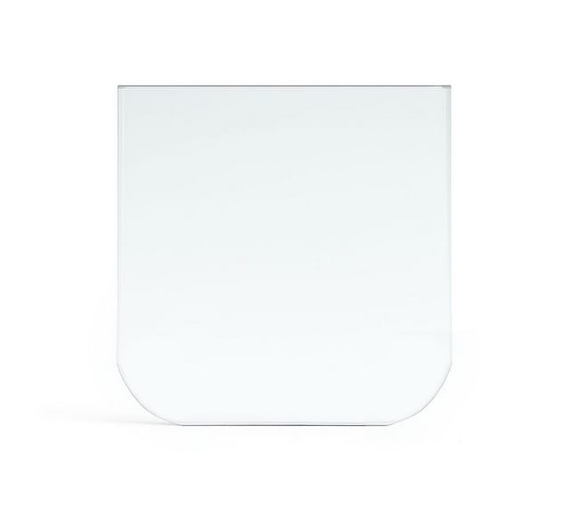 Feuercampus Bodenschutzplatte Funkenschutz Glas Kaminofen Segmentbogen abgerundet 40 x 70 x 0,6 cm